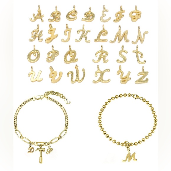 125pc Gold Alphabet Letters Charms Bracelet & More Jewelry Making Mega Bundle - Picture 5 of 16